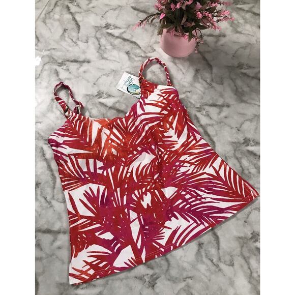 Island Escape Women's Spring Floral Time Shore Printed Tankini Top-6 Strappy - Picture 1 of 6
